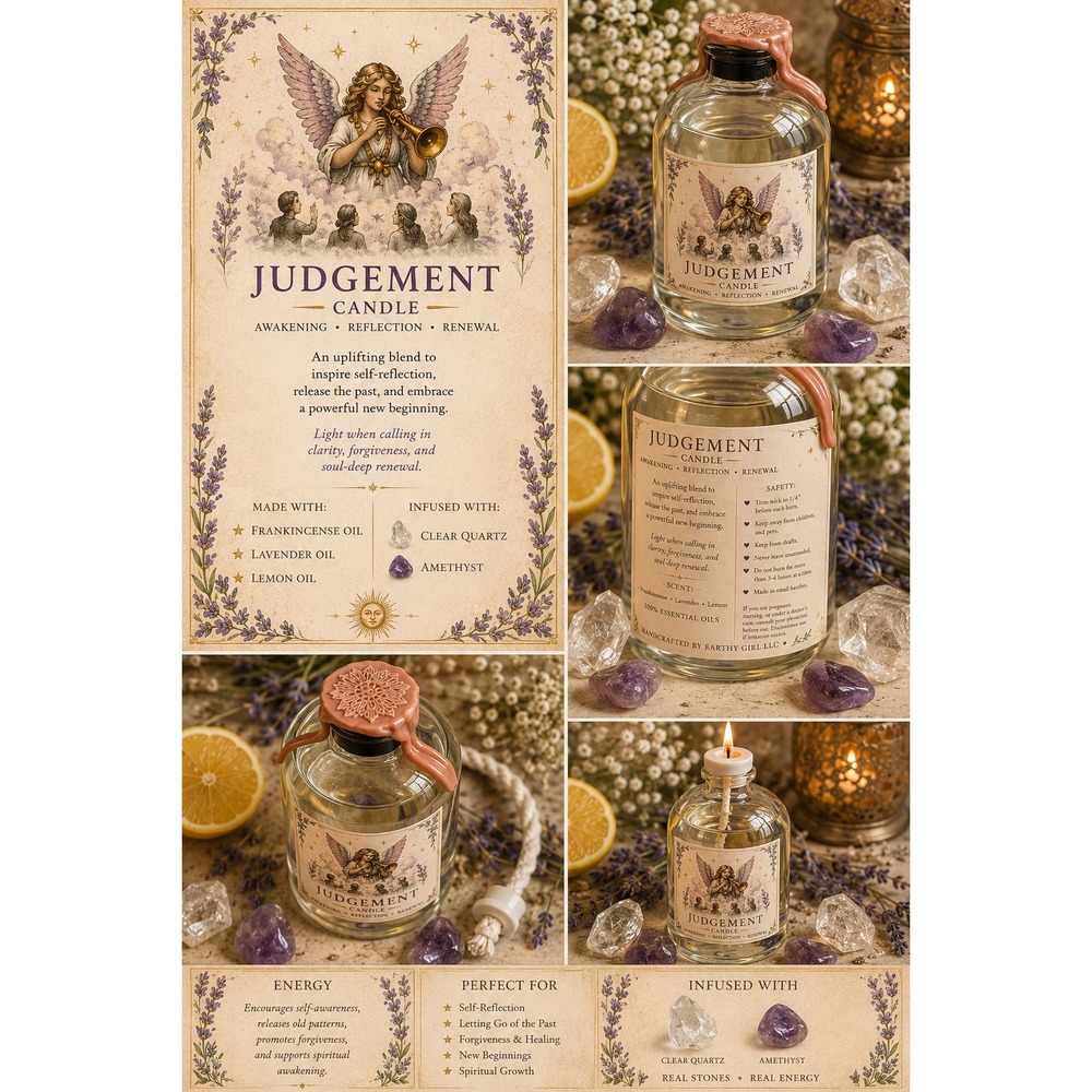 Judgement Tarot Ritual Oil Candle